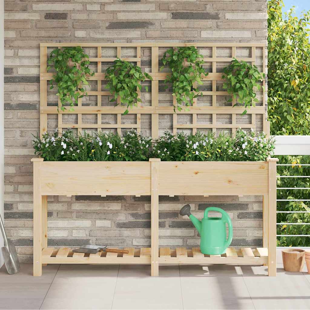 Garten-Pflanzgefäß Beige 71 x 38 x 152 cm Massivholz aus Fichte