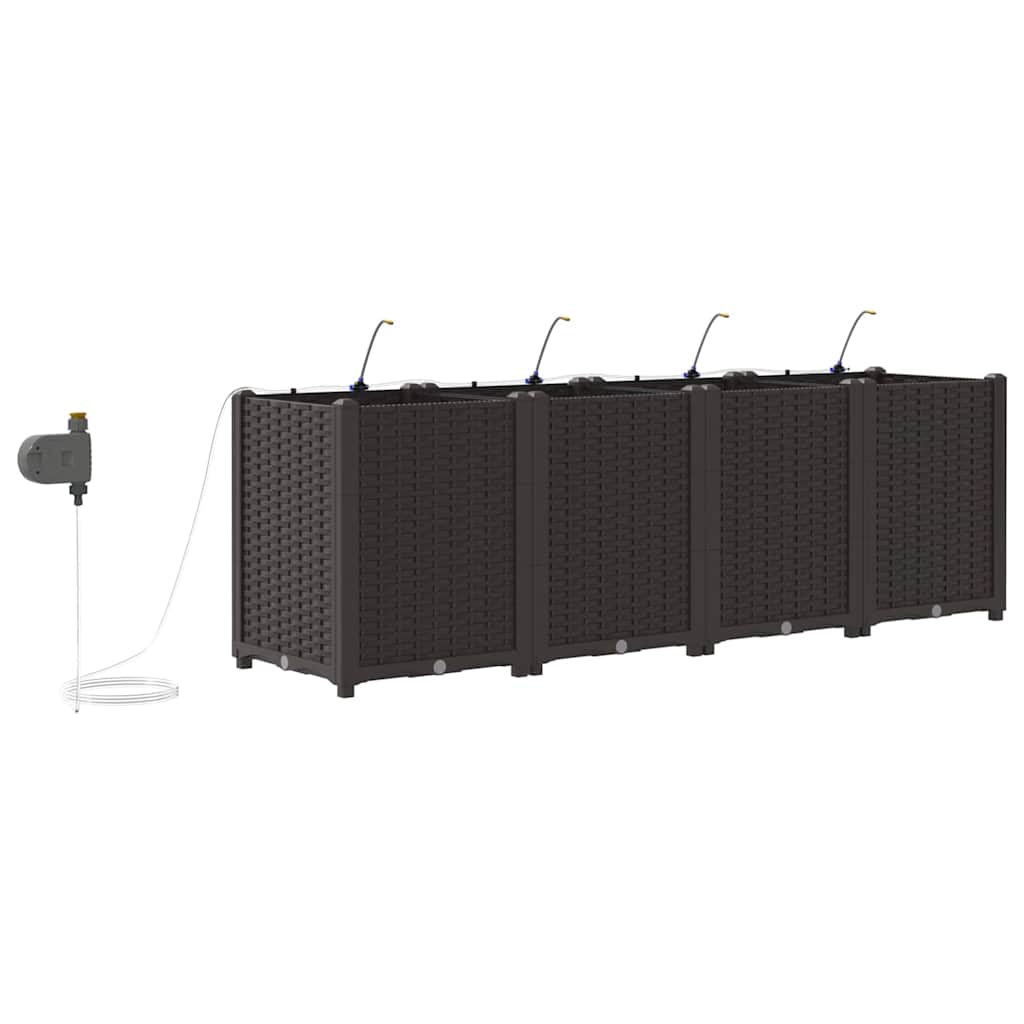 Garten-Pflanzgefäß 4 Stk. Braun 160 x 40 x 22 cm PP