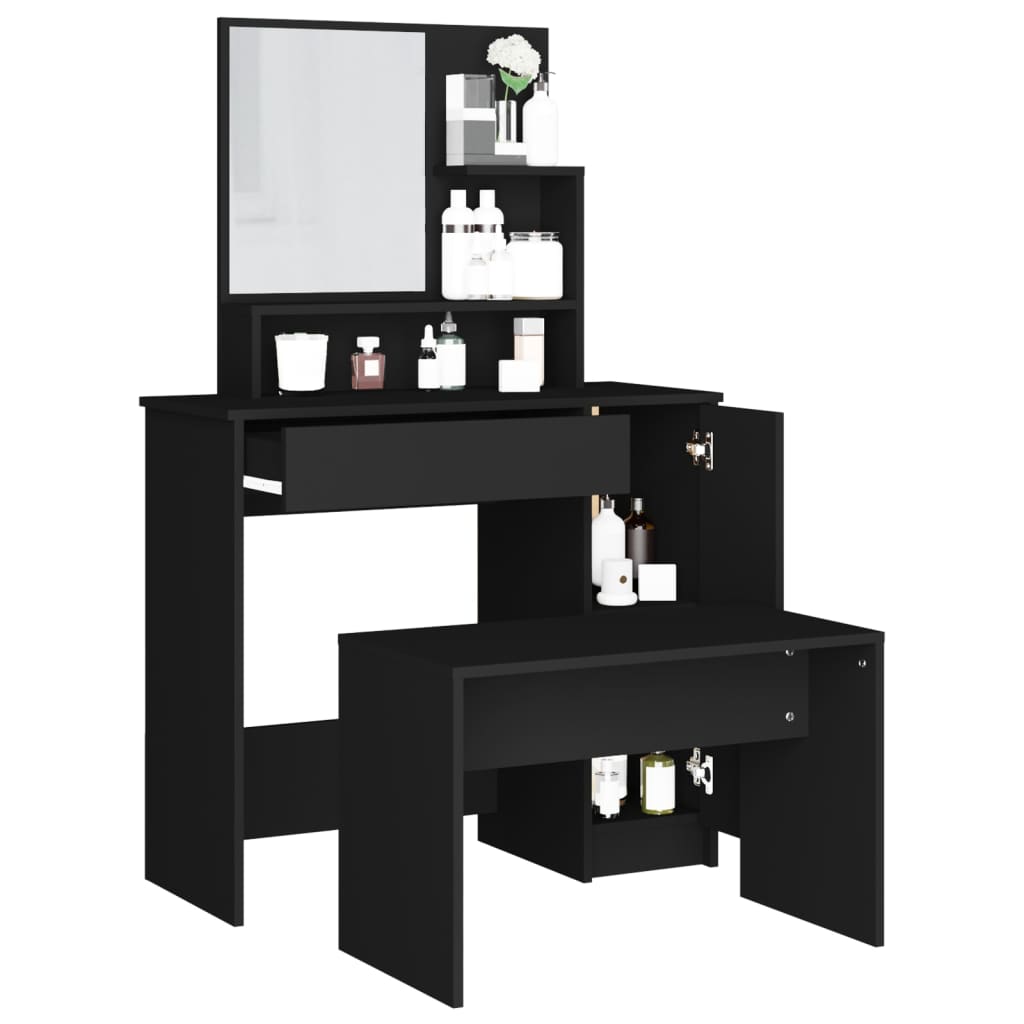 Schminktisch-Set Weiß 86,5x35x136 cm