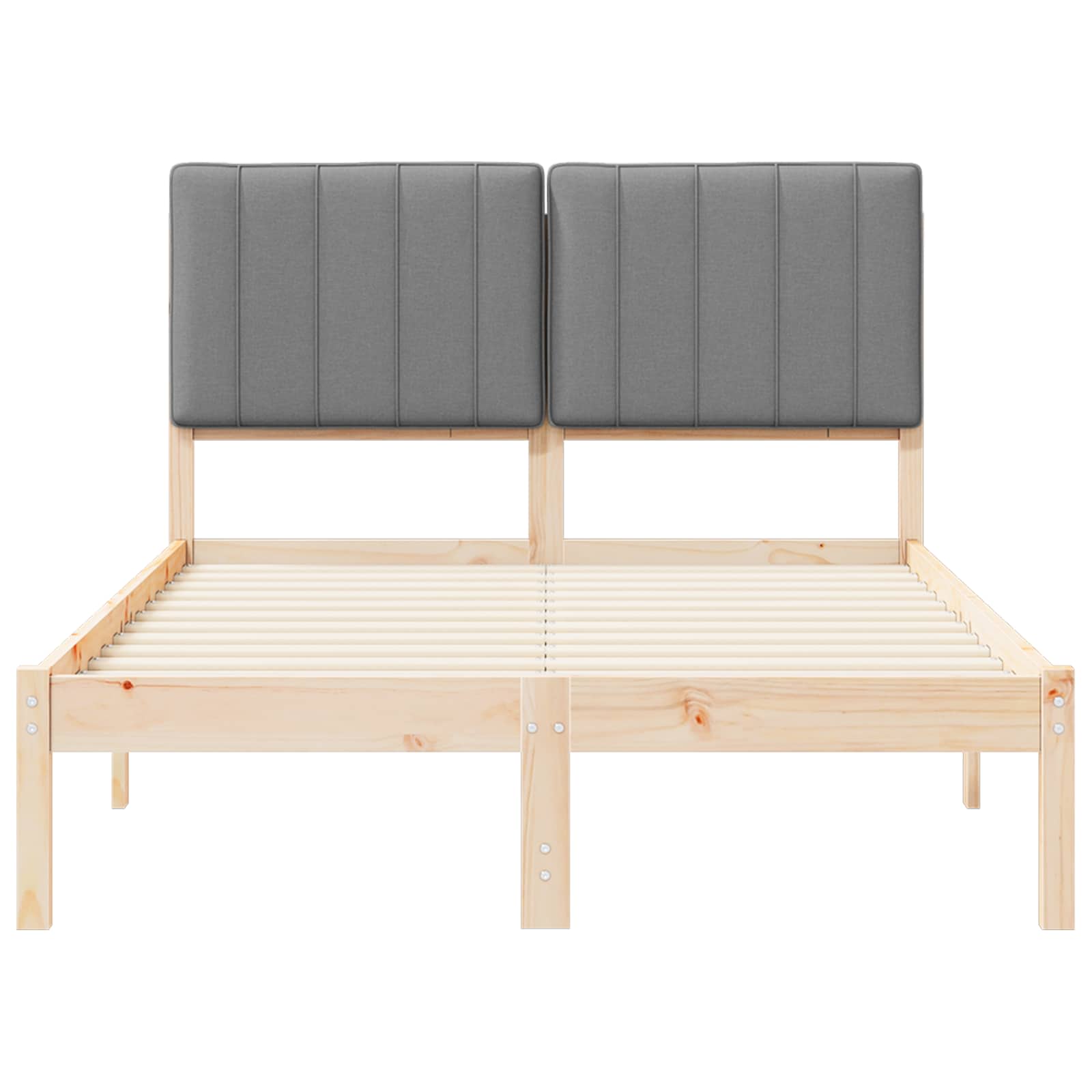 Bettgestell mit gepolstertem Kopfteil Hellgrau 200 x 200 cm