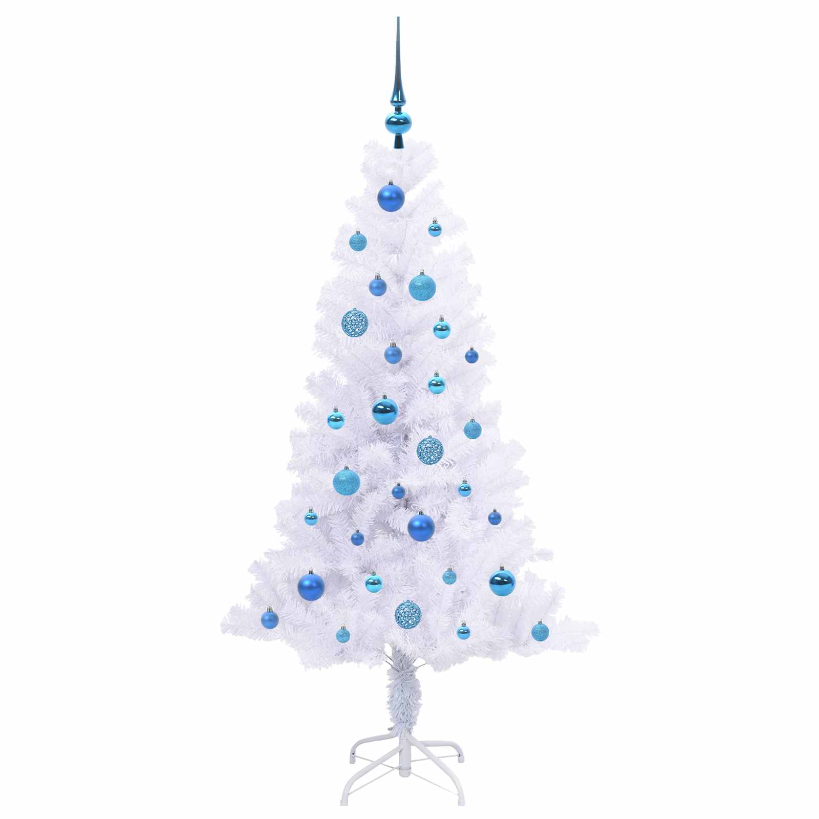 Künstlicher Weihnachtsbaum Weiß 120 cm PVC und Stahl
