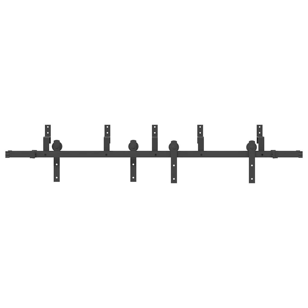 Schiebetürbeschlag-Set 183 cm Stahl Schwarz
