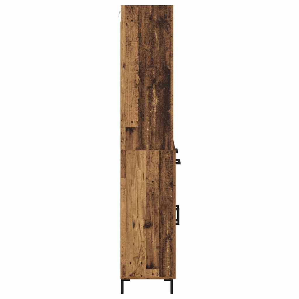Highboard Hochglanz-Weiß 69,5x34x180 cm Holzwerkstoff