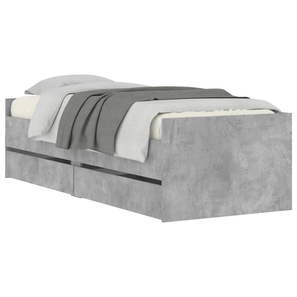 Bett mit Schubladen Braun Eiche-Optik 75x190 cm