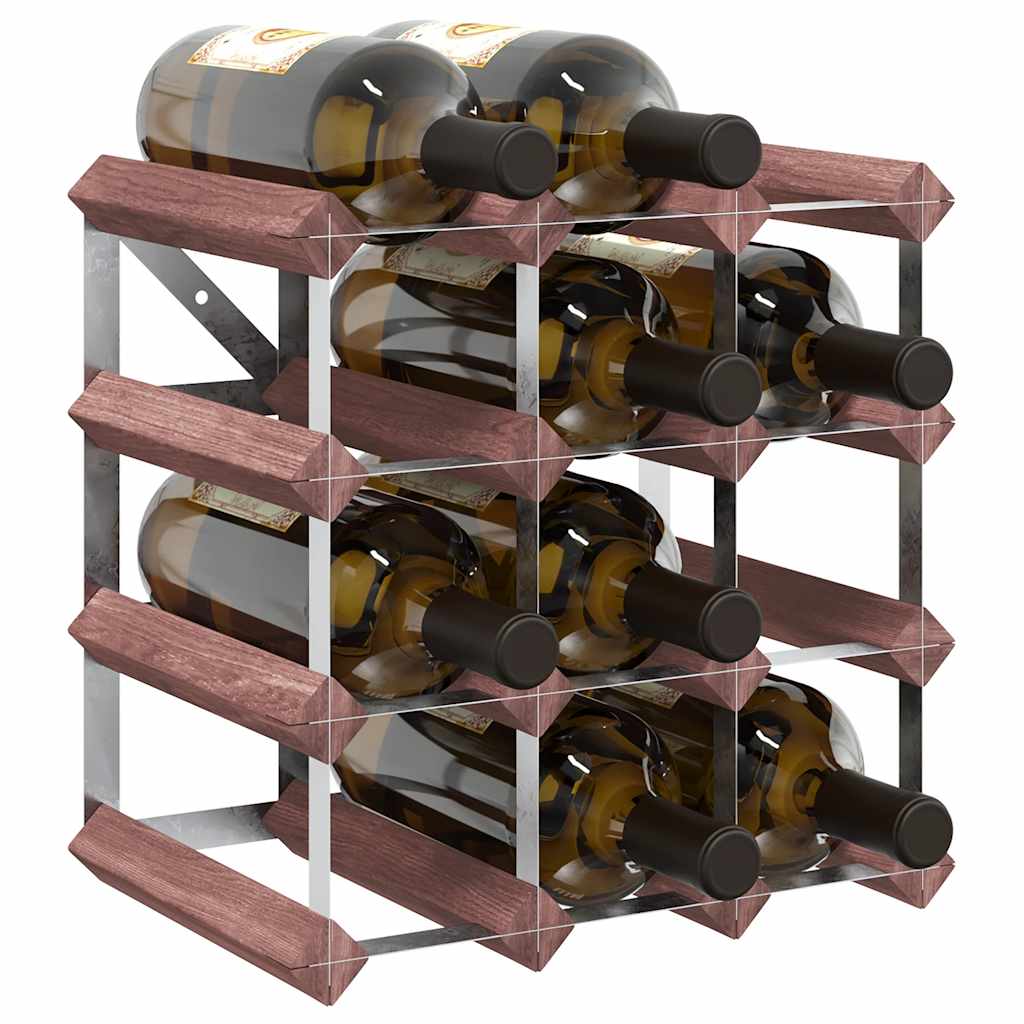 Weinregal für 42 Flaschen Braun Massivholz Kiefer