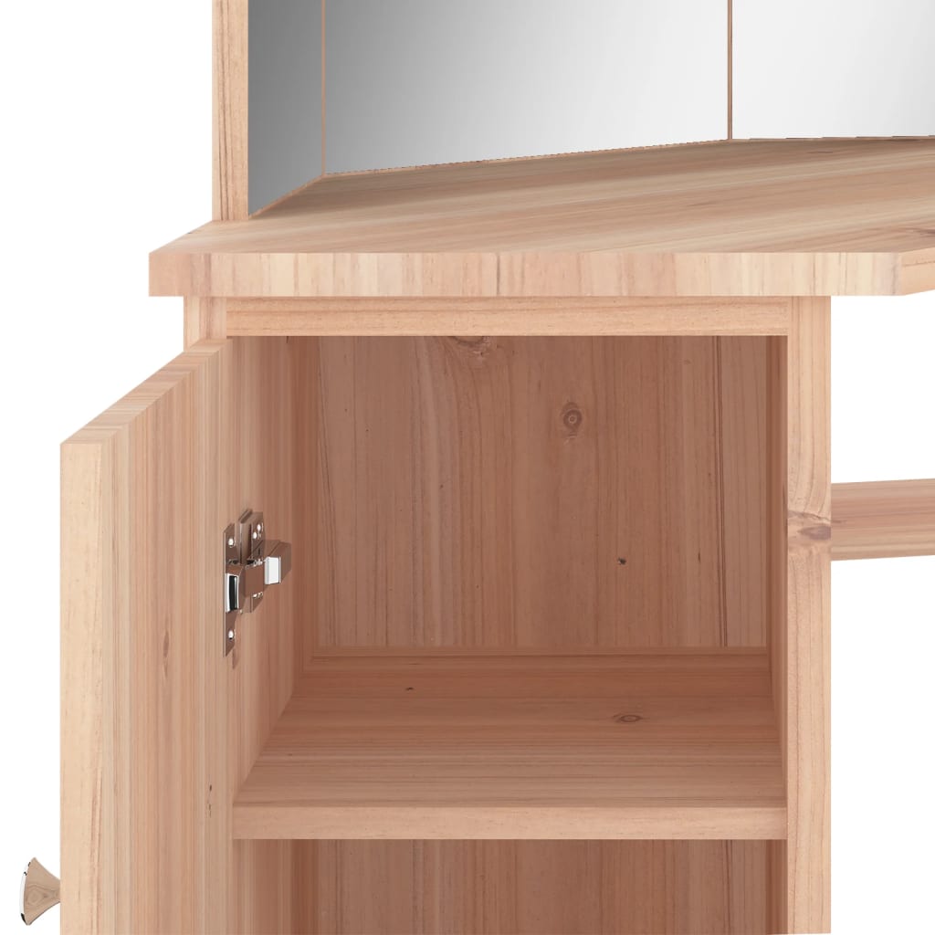 Eck-Schminktisch mit LED Grau 111x54x141,5 cm