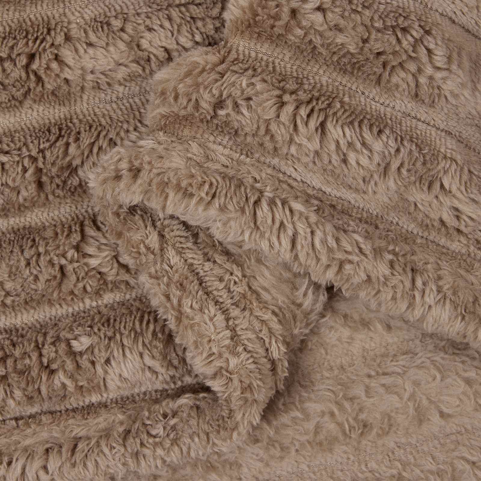 Überwurfdecke Beige 150 x 130 cm Fleece