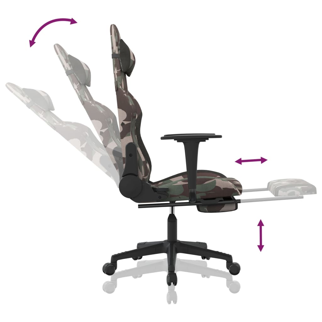 Gaming-Stuhl mit Massagefunktion Schwarz und Creme Stoff