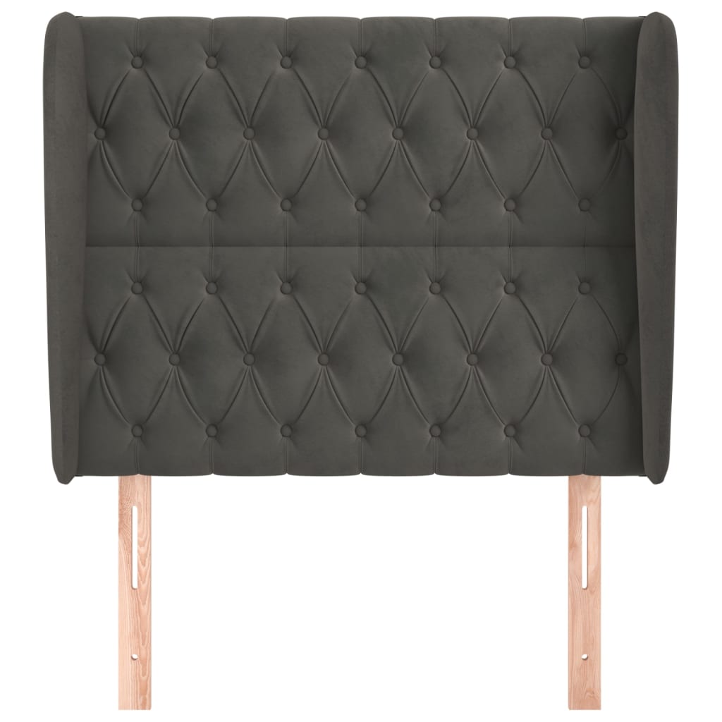 Kopfteil mit Ohren Dunkelblau 93x23x78/88 cm Samt
