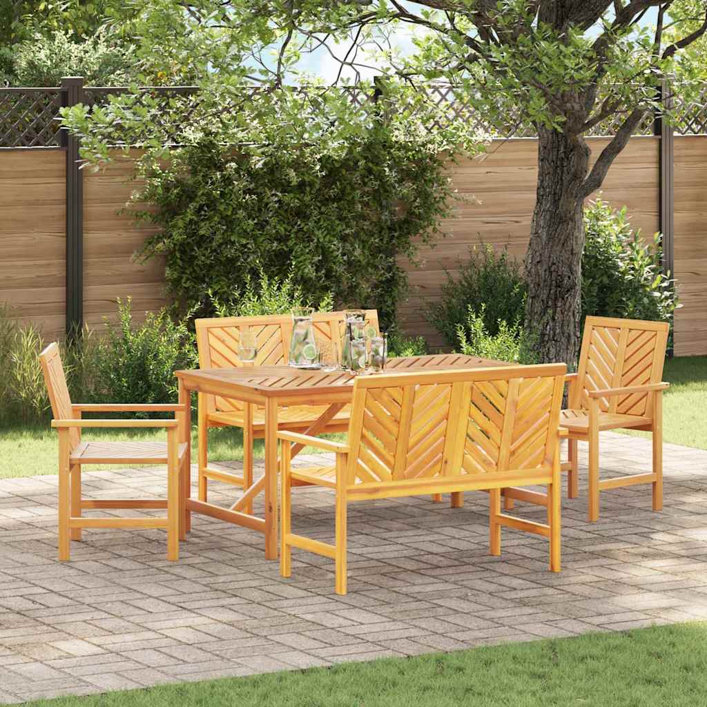 Garten Essgruppe 3 Stk. Braun Massivholz Akazie