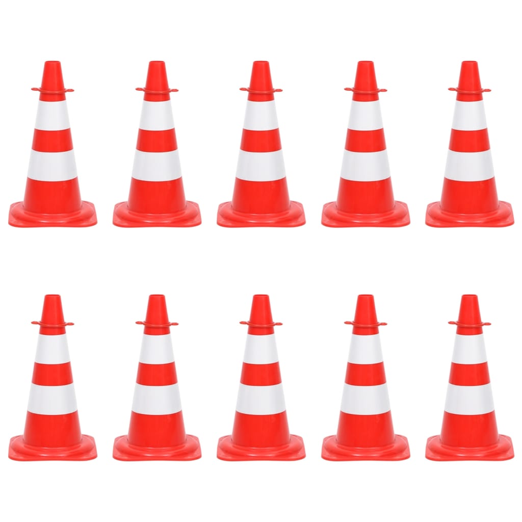 Reflektierende Verkehrskegel 20 Stk. Rot und Weiß 50 cm