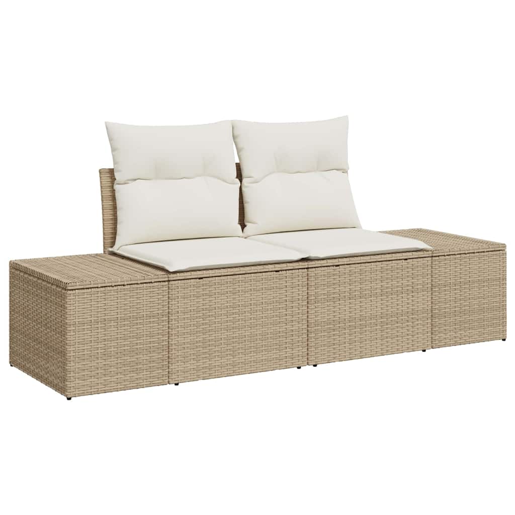 Garten Essgruppe mit Kissen 8 pcs Schwarz und Creme