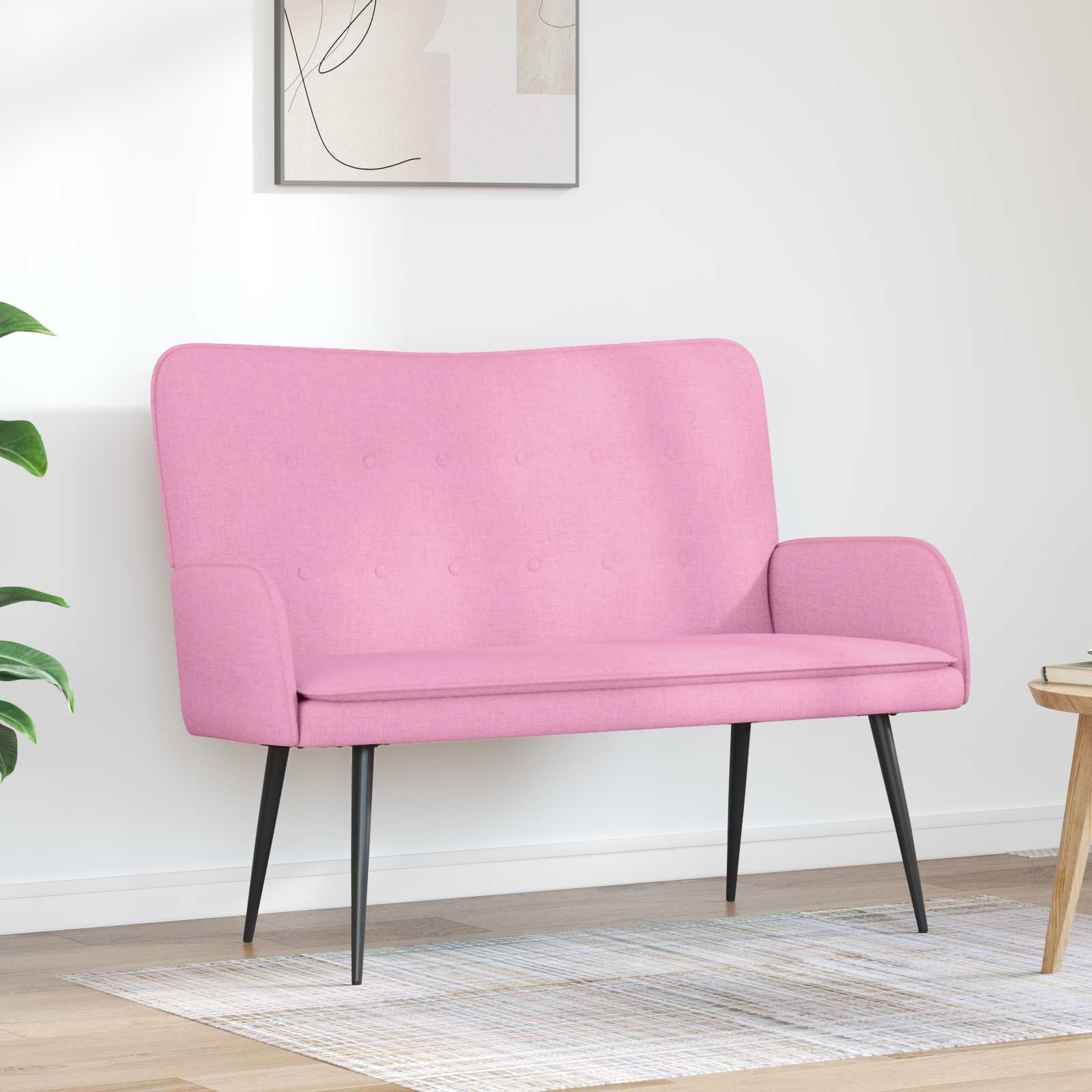 2-Sitzer Sofa Hellgrau 115 x 61 x 87 cm Stoff