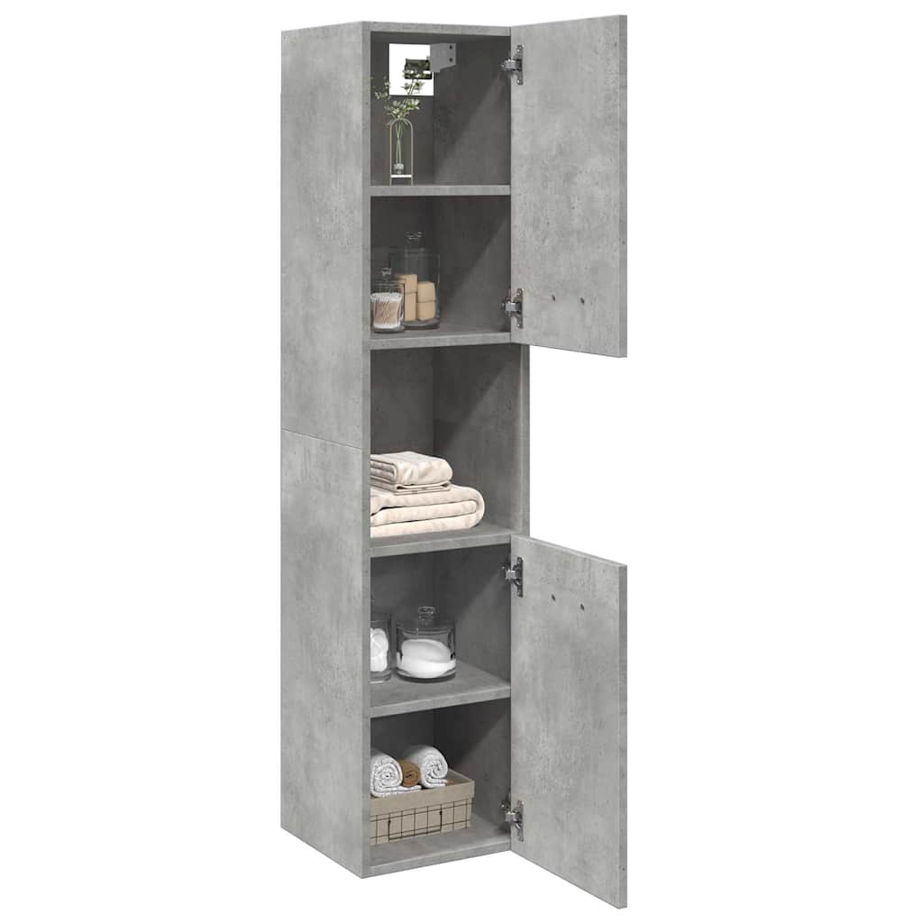 Badezimmerschrank Weiß 30x30x130 cm Holzwerkstoff