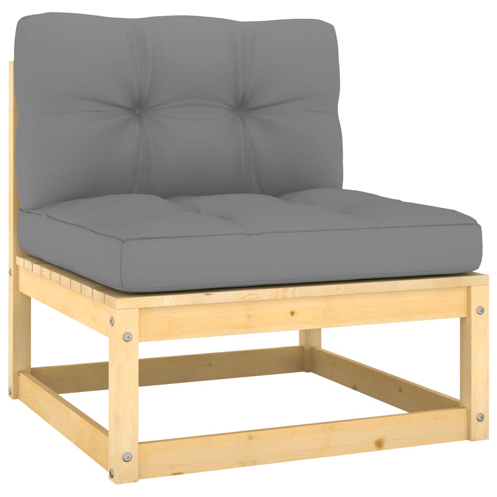 10-tlg. Garten-Lounge-Set Weiß Massivholz Kiefer