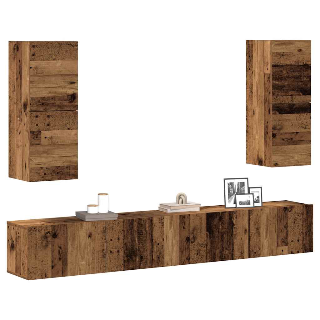 4-tlg. TV-Schrank-Set Weiß Holzwerkstoff