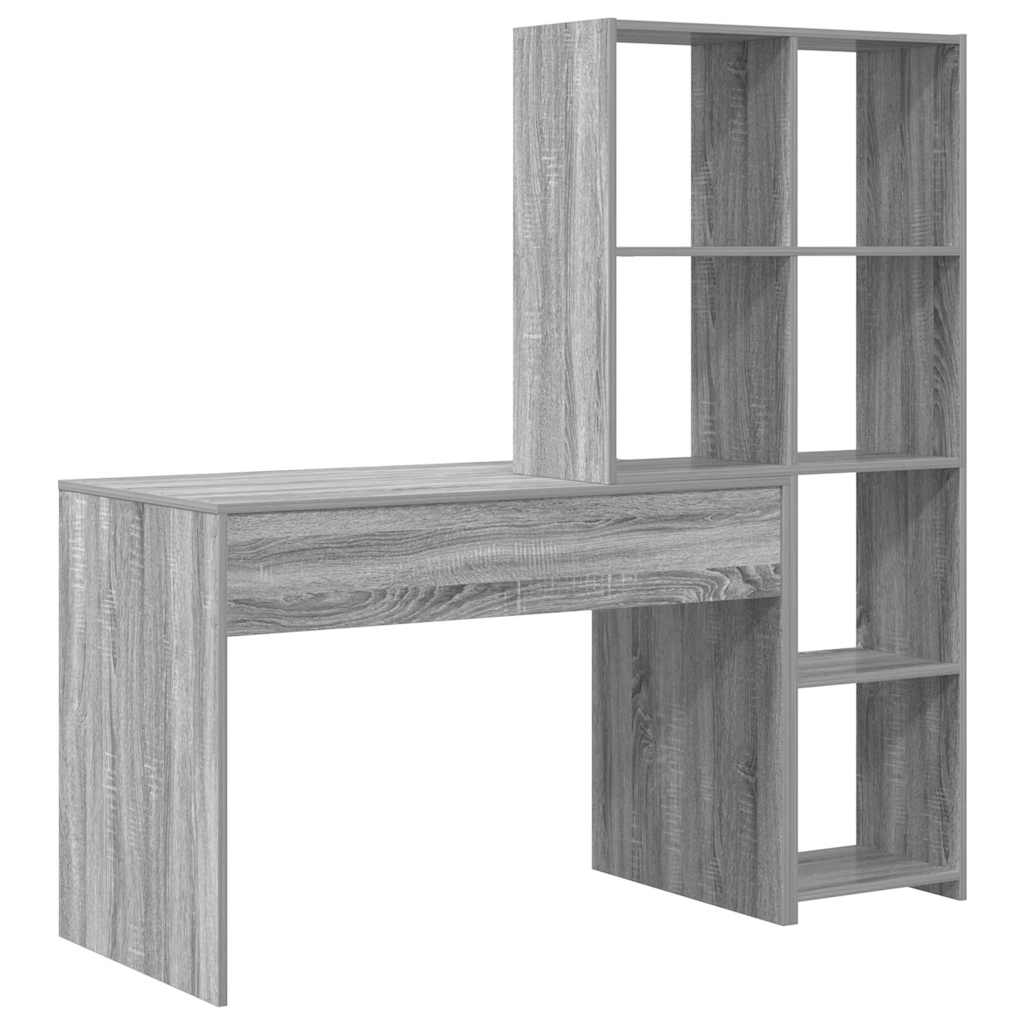 Schreibtisch mit Regal Weiß 138,5 x 55 x 143 cm Holzwerkstoff