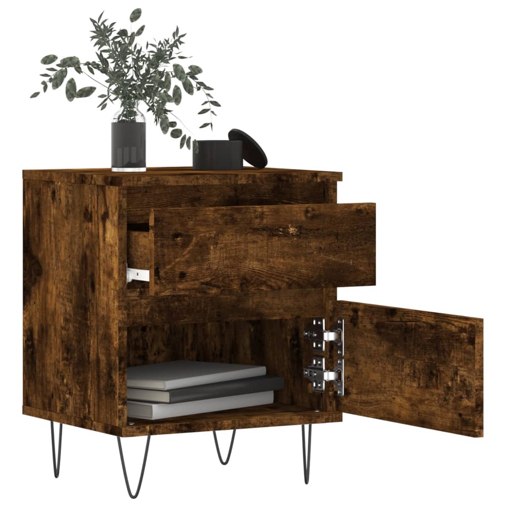 Bettschrank Schwarz Eichen-Optik 40 x 35 x 50 cm Holzwerkstoff