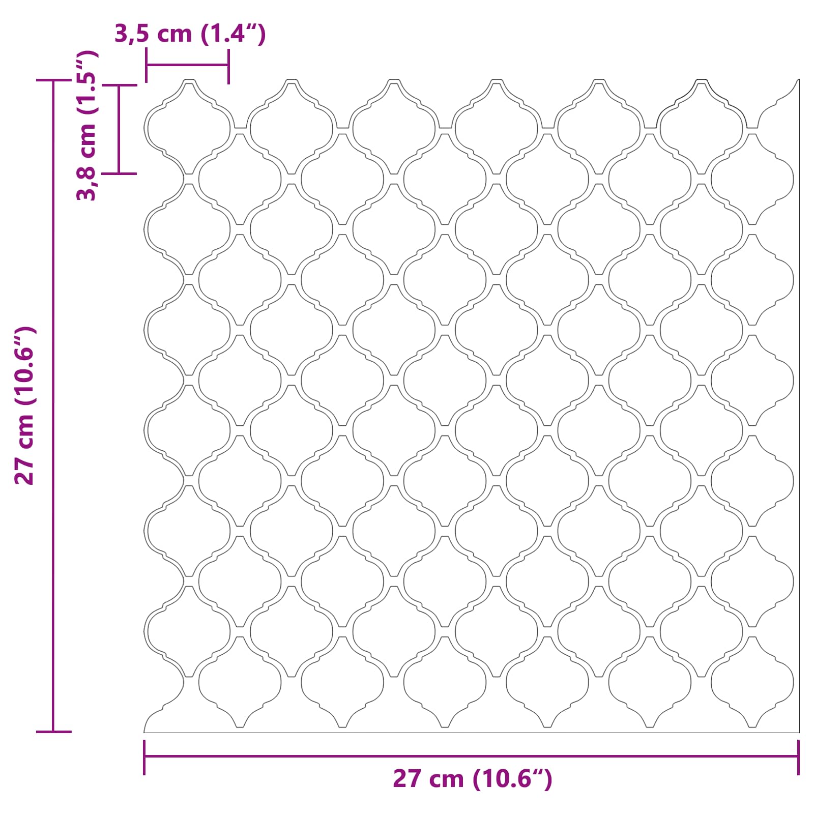 Lanturn Fliese 10 pcs Weiß 27 x 27 cm Polyurethan und PET