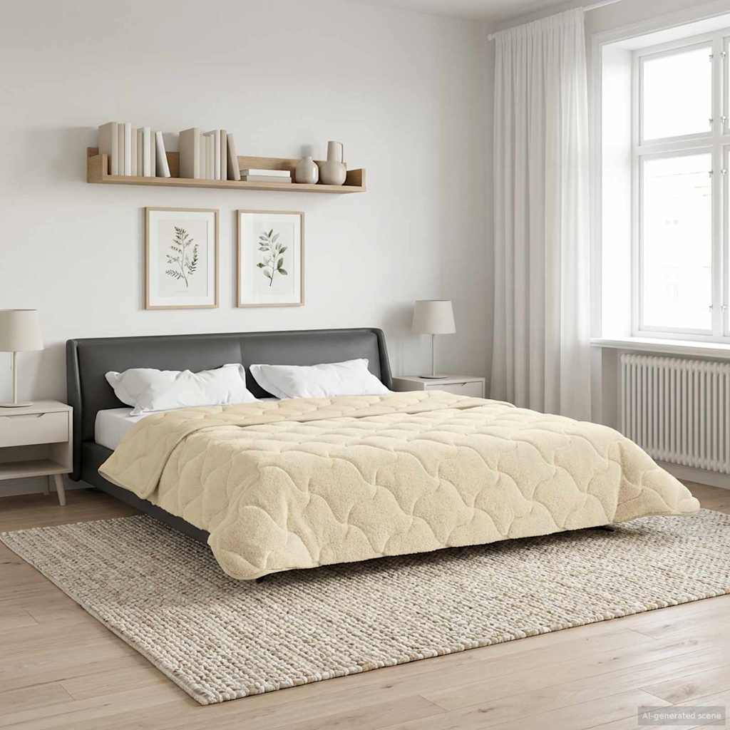 Sommerdecke Anthrazit 135 x 200 cm Mikrofaser und Teddy-Fleece