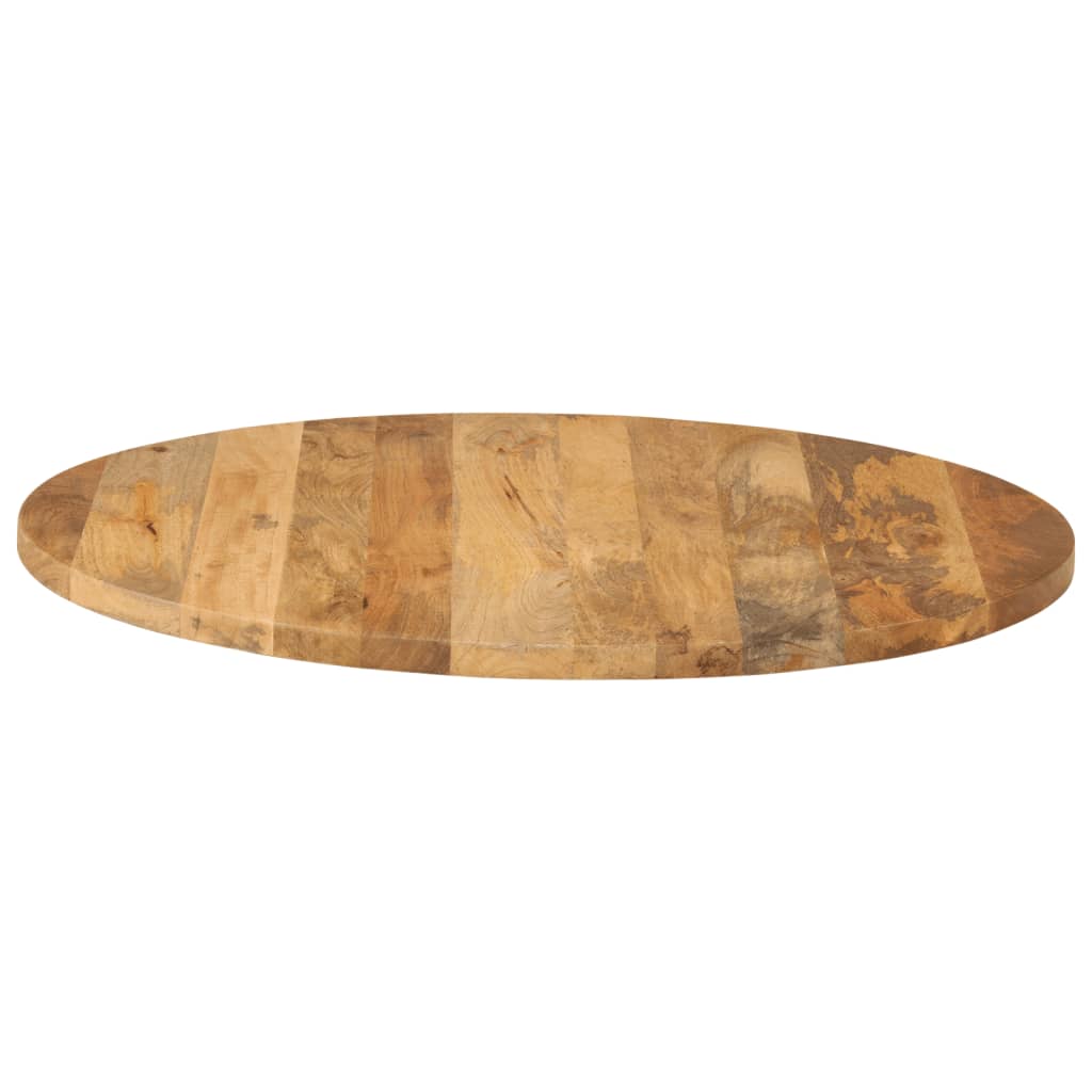 Tischplatte Ø 40x2,5 cm Rund Raues Massives Mangoholz