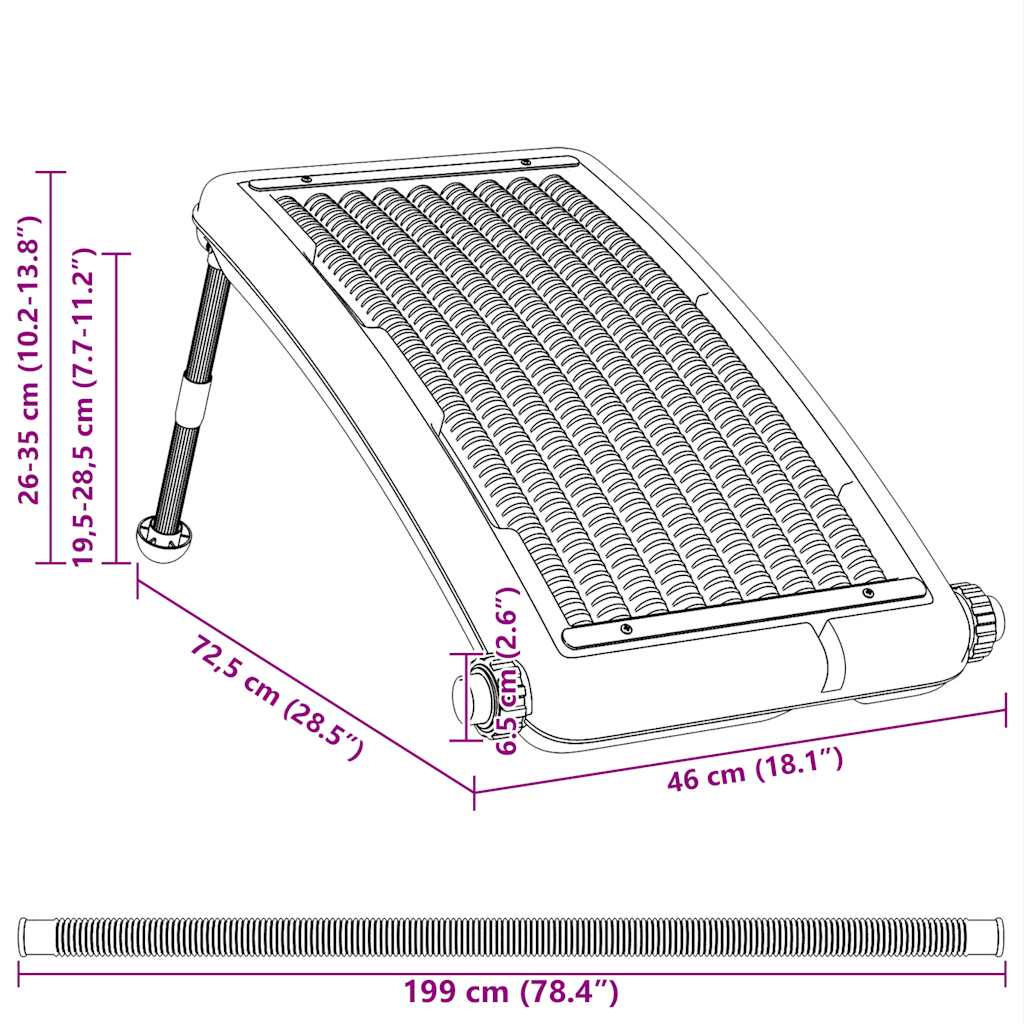 Gebogene Solar-Heizpaneele für Pool 2 Stk. 110x65 cm