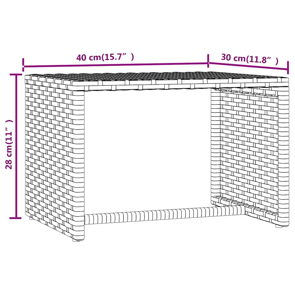 Sonnenliege 1 Stk. mit Tisch Schwarz Poly Rattan