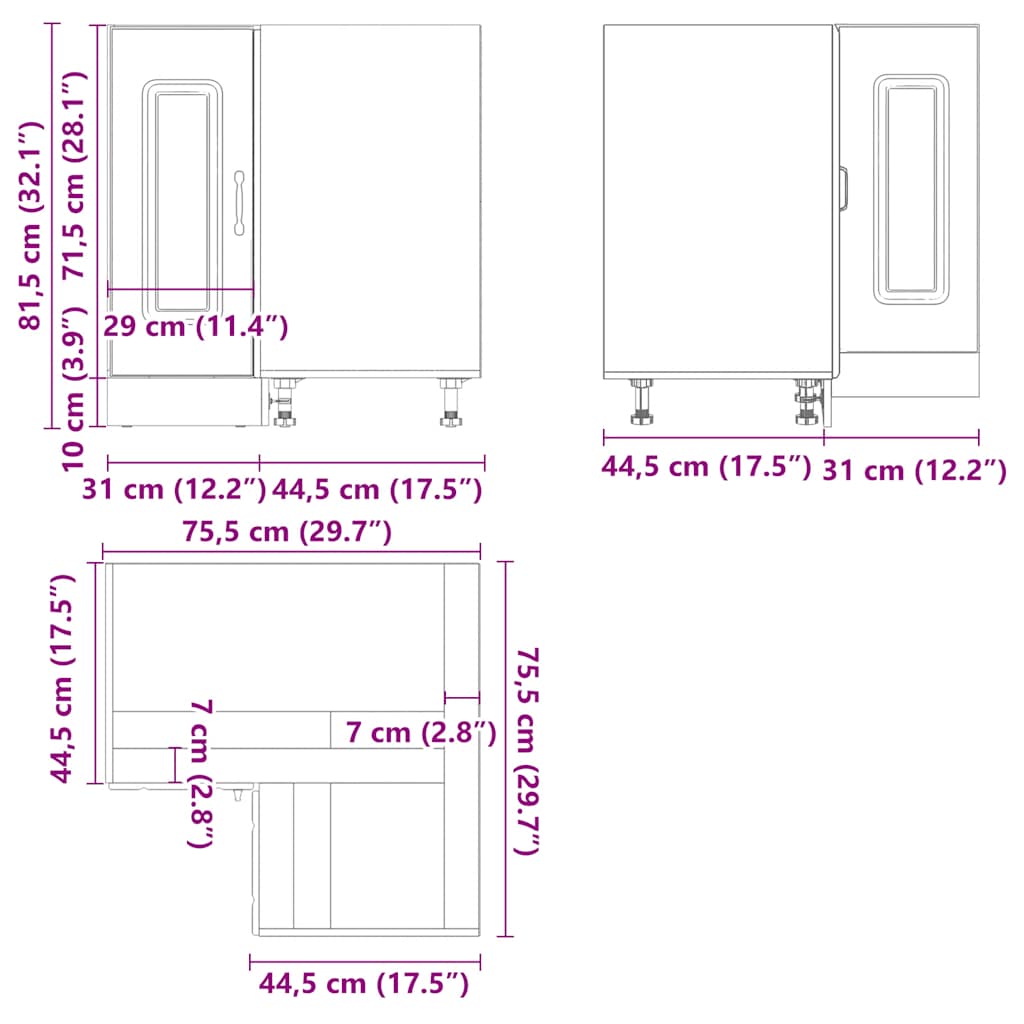 Herdumbauschränke 2 Stk. Kalmar Weiß Holzwerkstoff