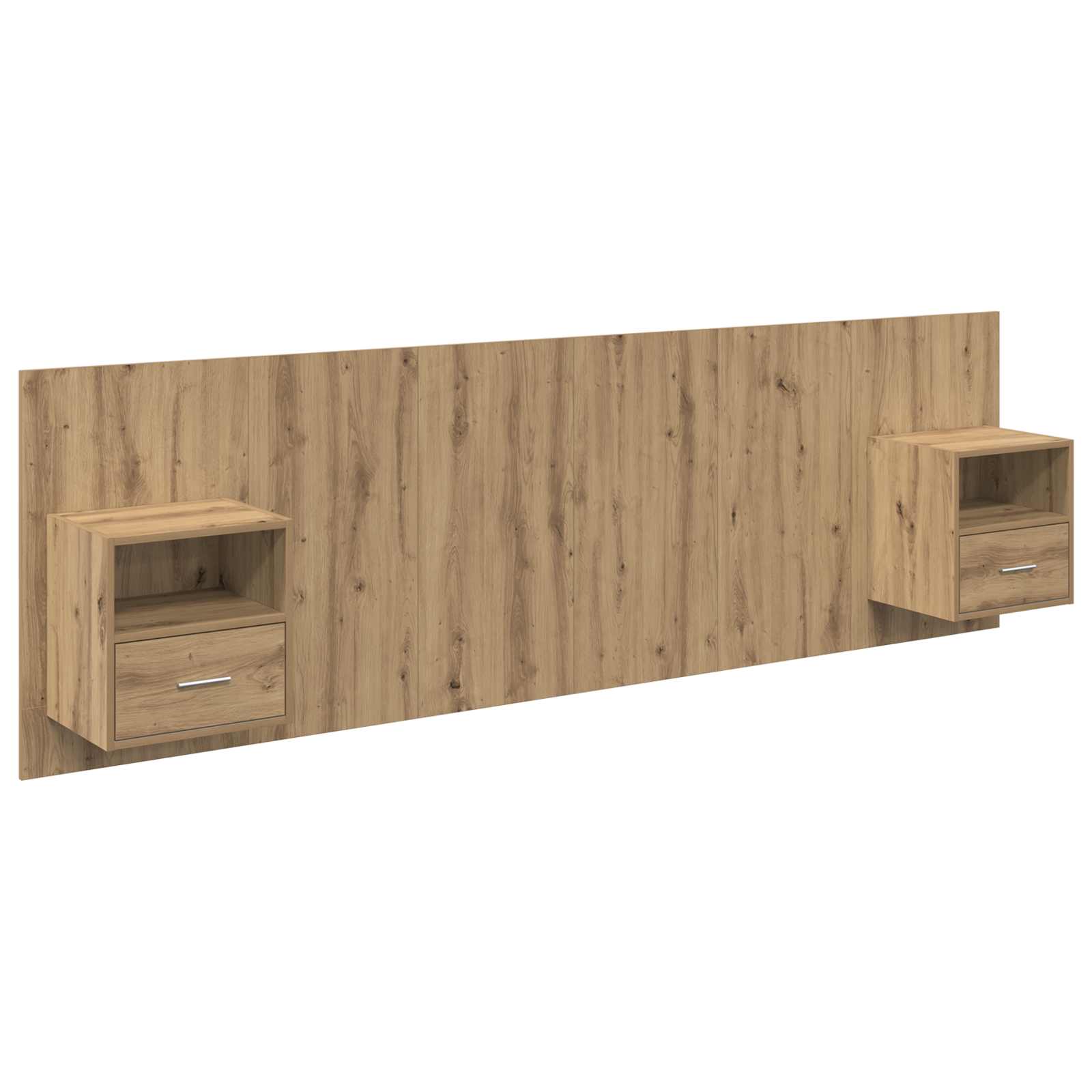 Kopfteil mit Nachttischen Weiß Holzwerkstoff