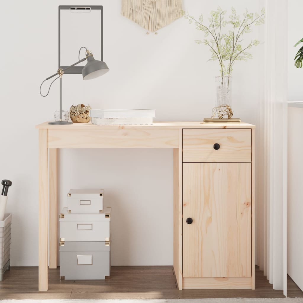 Schreibtisch Wachsbraun 100 x 50 x 74 cm Massives Kiefernholz