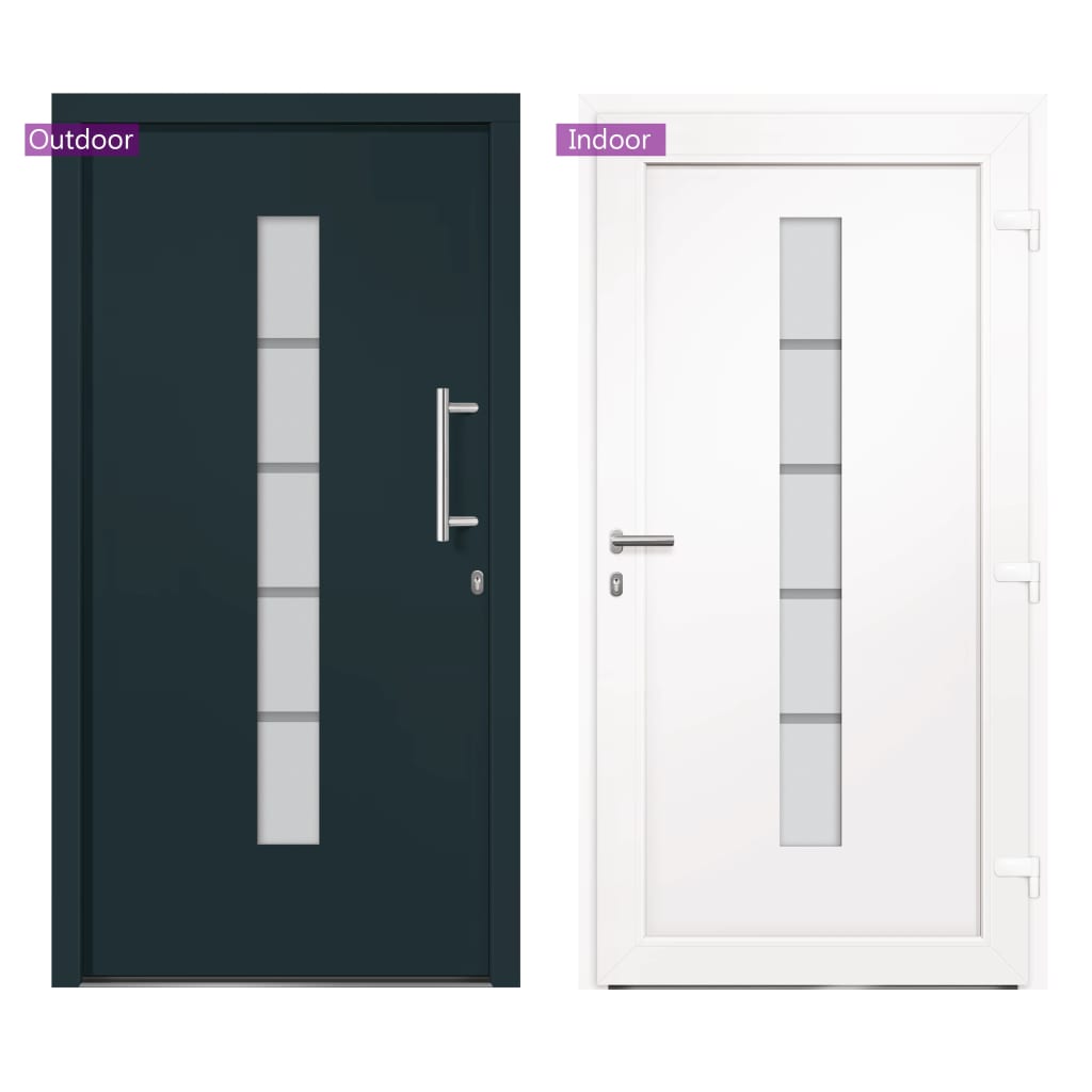 Haustür Aluminium und PVC Weiß 100x210 cm