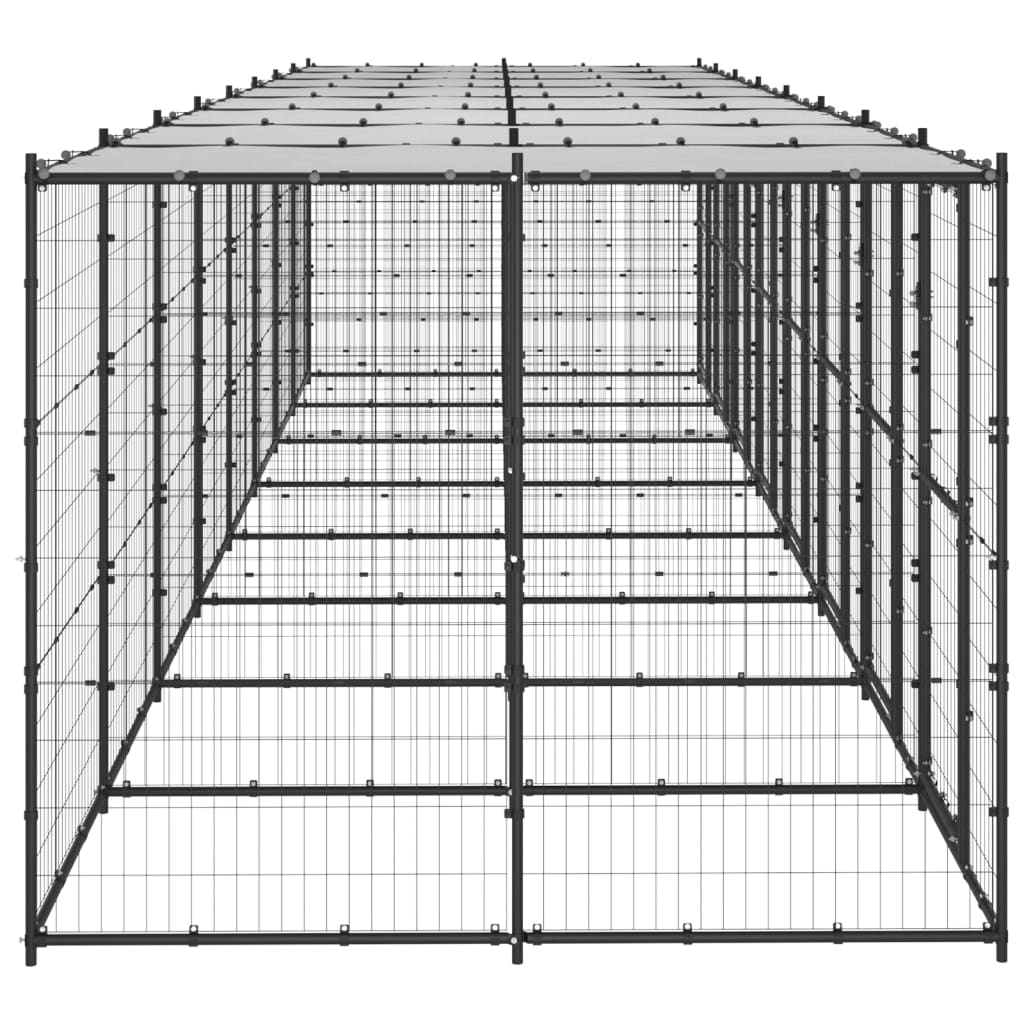 Outdoor-Hundezwinger Stahl mit Überdachung 110x220x180 cm