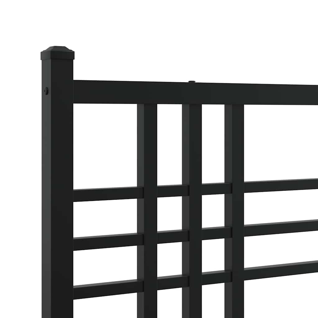 Bettgestell mit Kopf- und Fußteil Metall Schwarz 90x200 cm