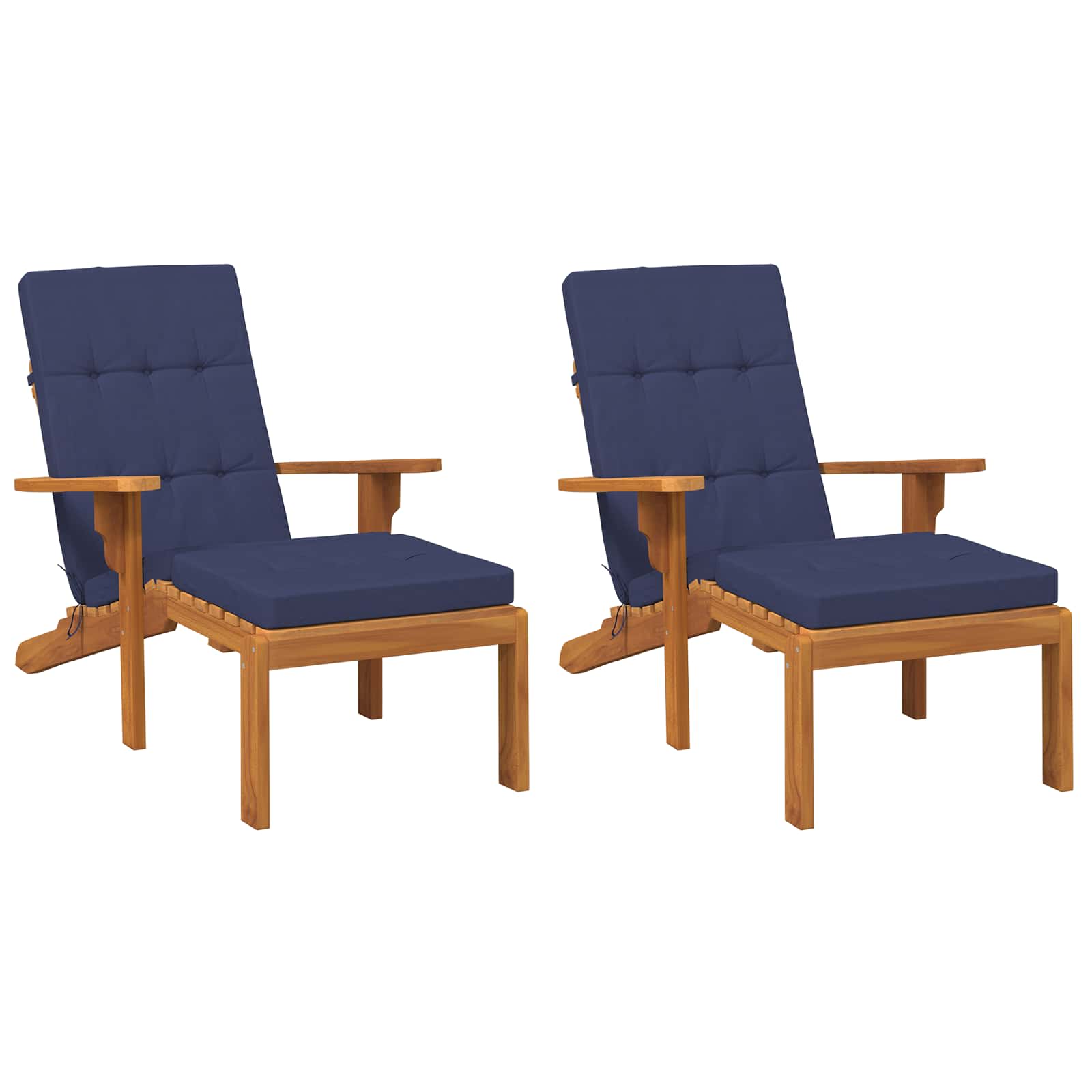 Liegestuhl-Auflagen 2 Stk. Creme Oxford-Gewebe