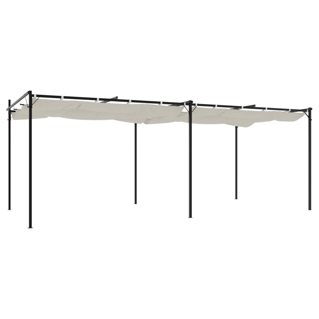 Pergola mit Schiebedach Creme 295x292x230 cm