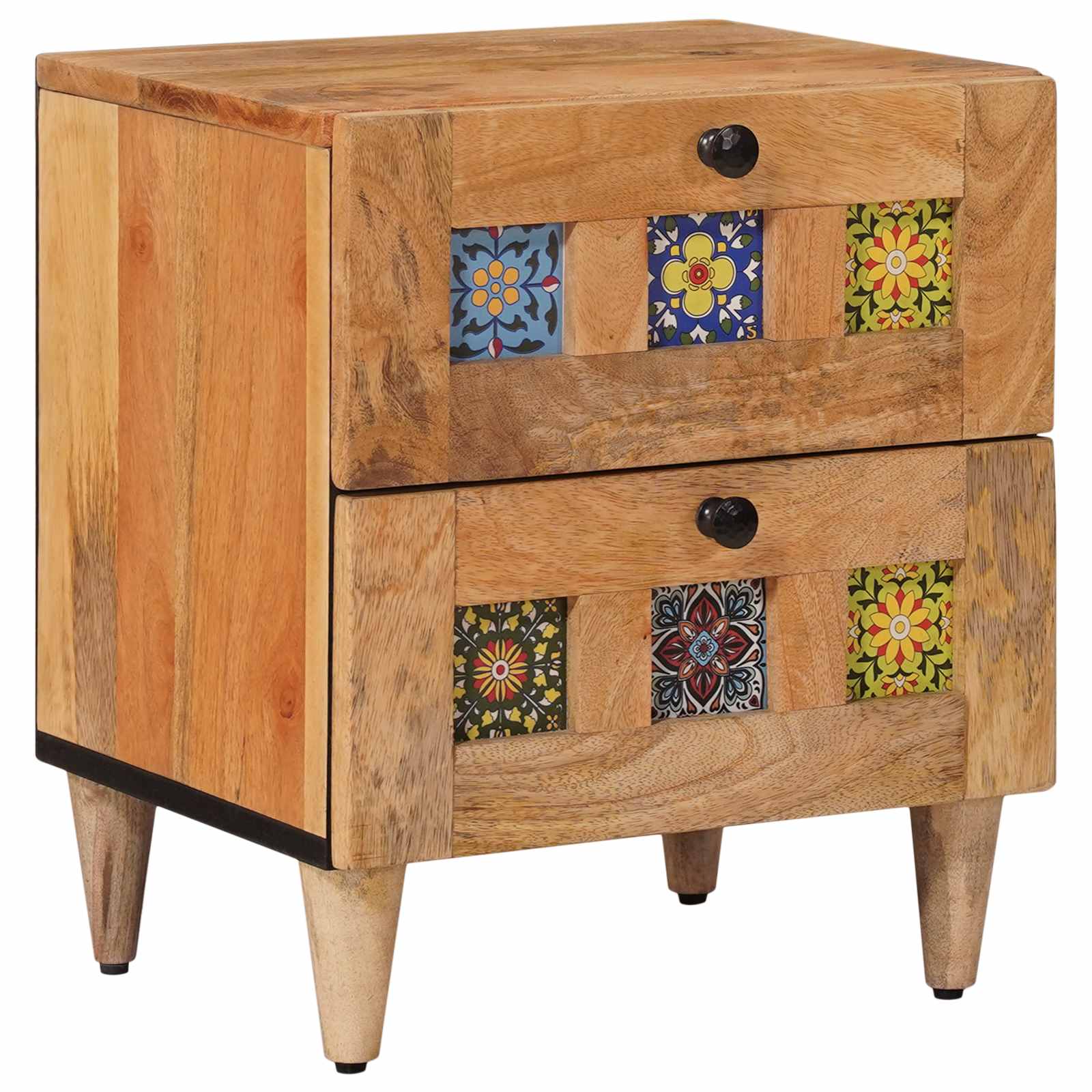 Nachttisch Braun 40 x 33 x 46 cm Massivholz Mango