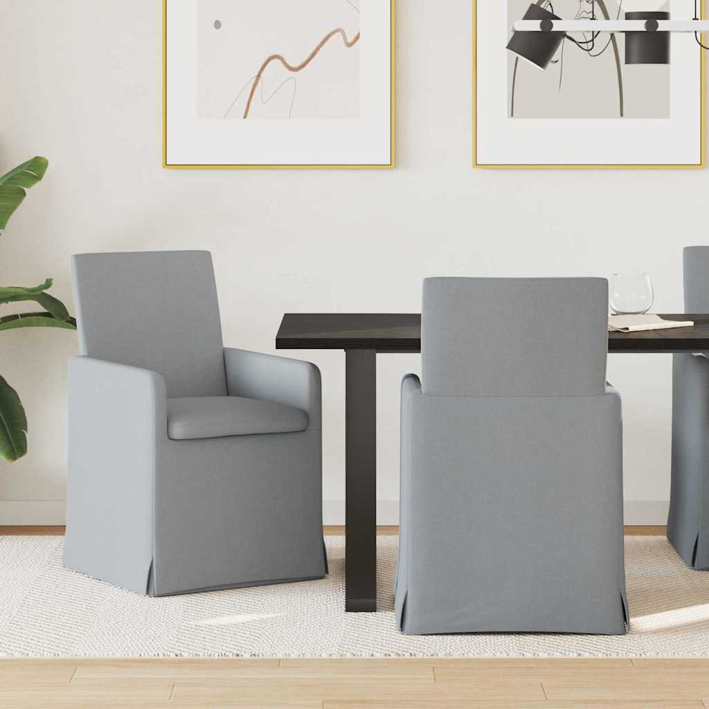 Esszimmerstühle 2 pcs Hellgrau 57 x 67 x 95 cm Stoff
