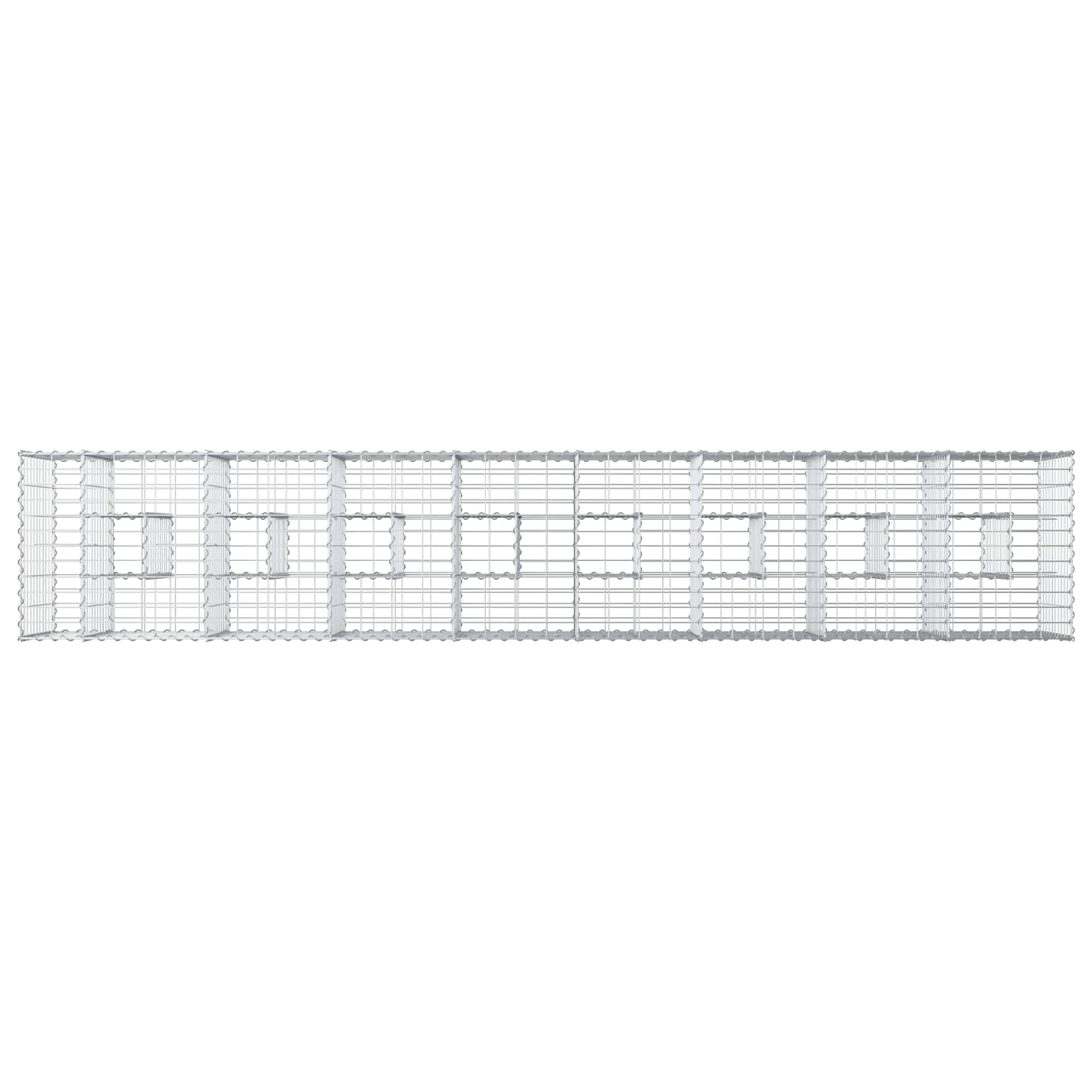 Gabionen Hochbeet 2 pcs Silber 260 x 60 x 55 cm