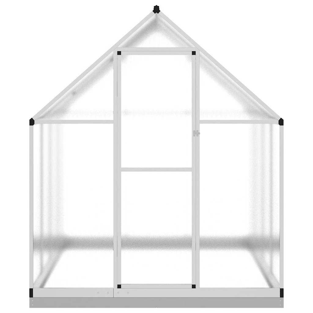 Gewächshaus mit Fundamentrahmen Silber 334x169x202cm Aluminimum