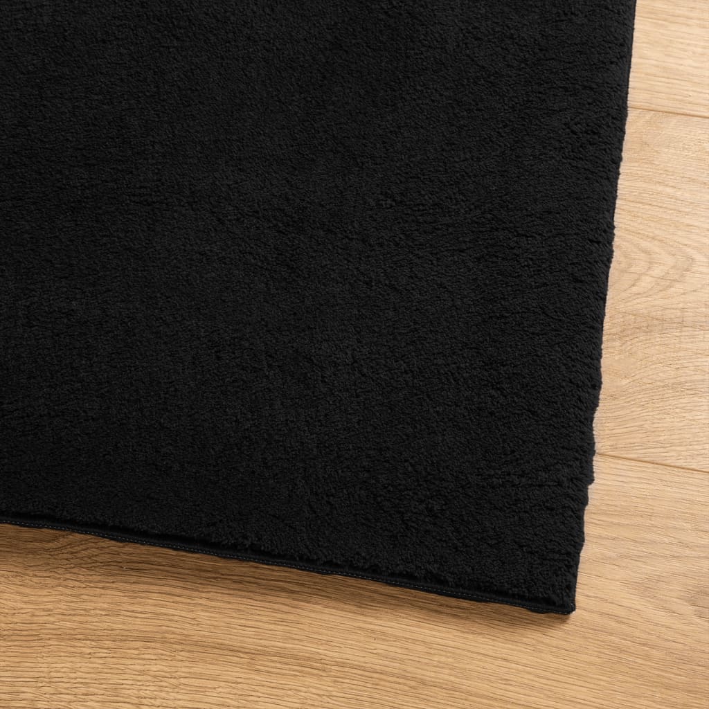 Teppich HUARTE Kurzflor Weich und Waschbar Anthrazit 60x110 cm