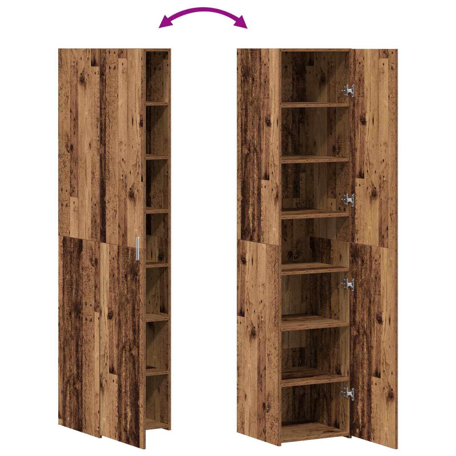Highboard Artisan-Eiche 40 x 42,5 x 185 cm