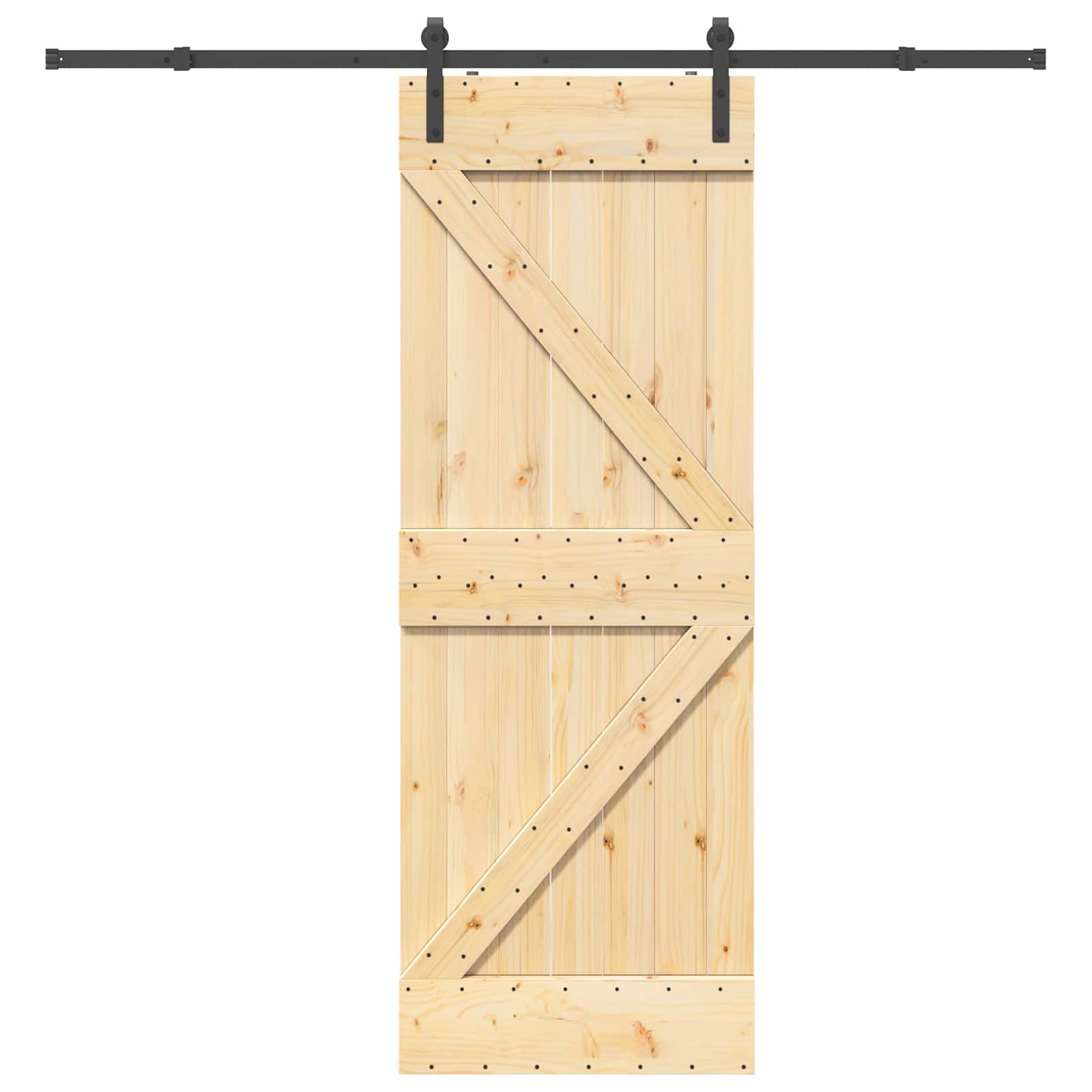 Schiebetür NARVIK Natürlich und Schwarz 70 x 210 cm (152,5 cm)