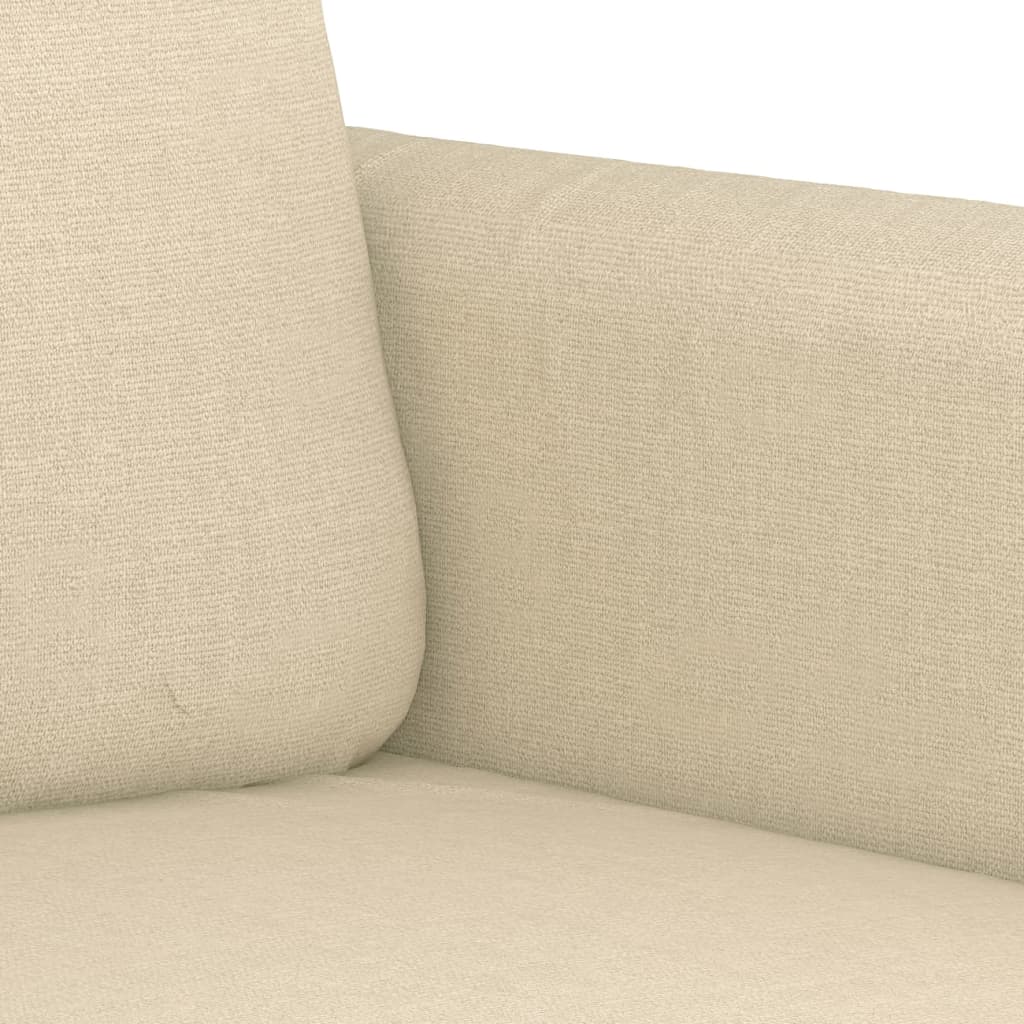 3-tlg. Sofagarnitur mit Kissen Braun Stoff