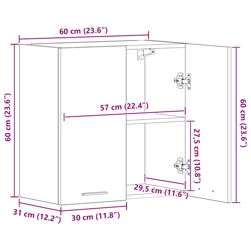 Unterschrank Lyon Weiß 60x46x81,5 cm Holzwerkstoff