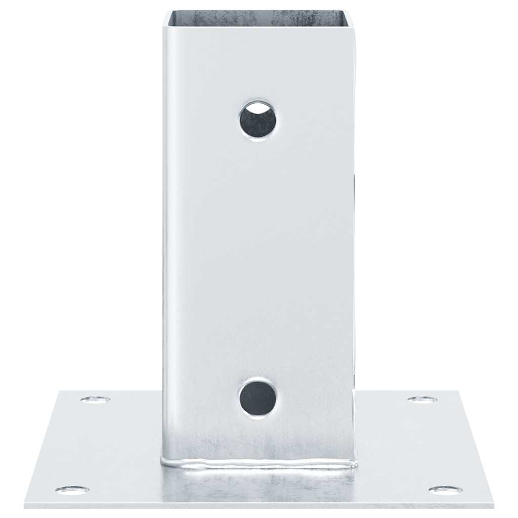 Pfostenträger Quadratisch 4Stk. Silber 46x46mm Verzinkter Stahl