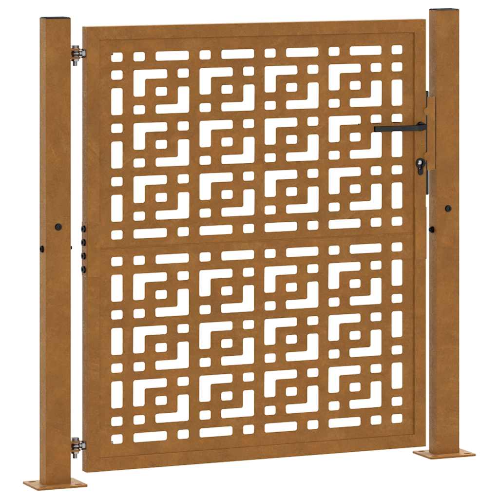 Gartentor Schwarz 100x100 cm Stahl Lichtdesign