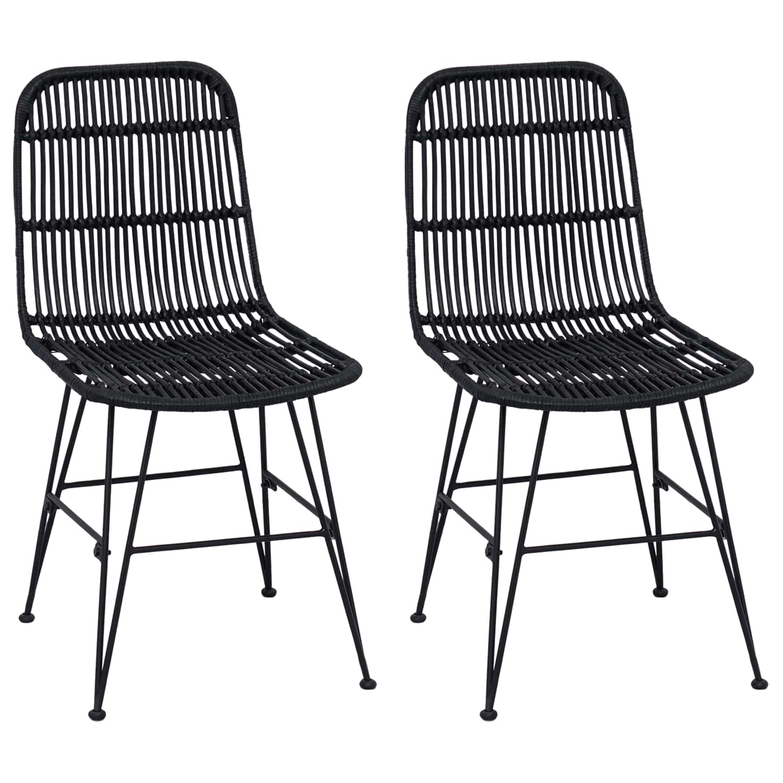 Esststuhl 2 pcs Natur 41 x 55 x 85 cm Rattan und Stahl