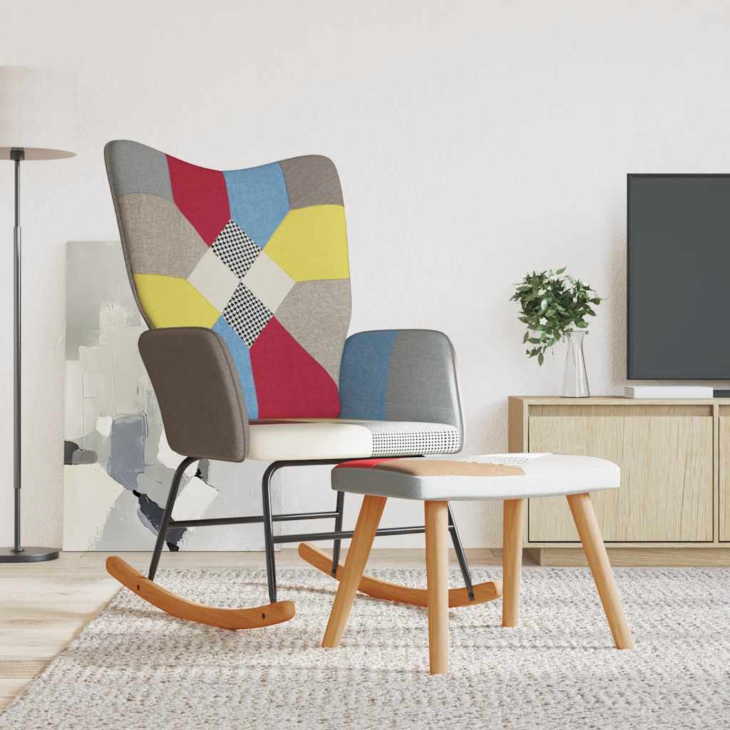Schaukelstuhl Patchwork Stoff