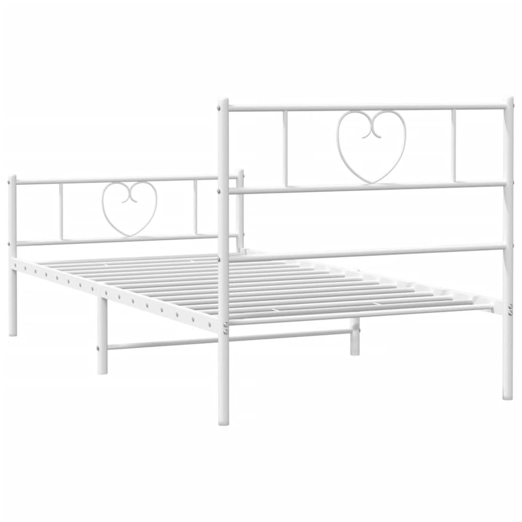 Bettgestell mit Kopfteil Metall Schwarz 100x190 cm