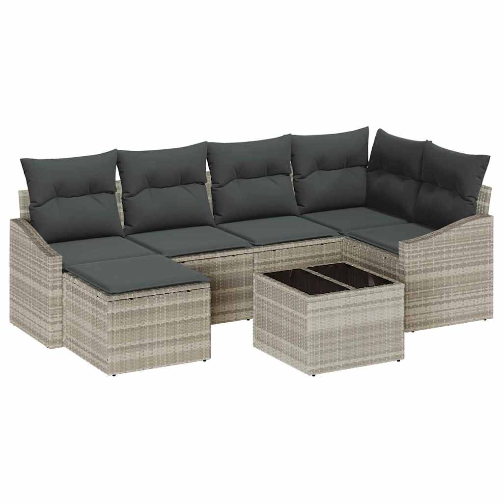 Garten Essgruppe mit Kissen 6 pcs Schwarz und Creme